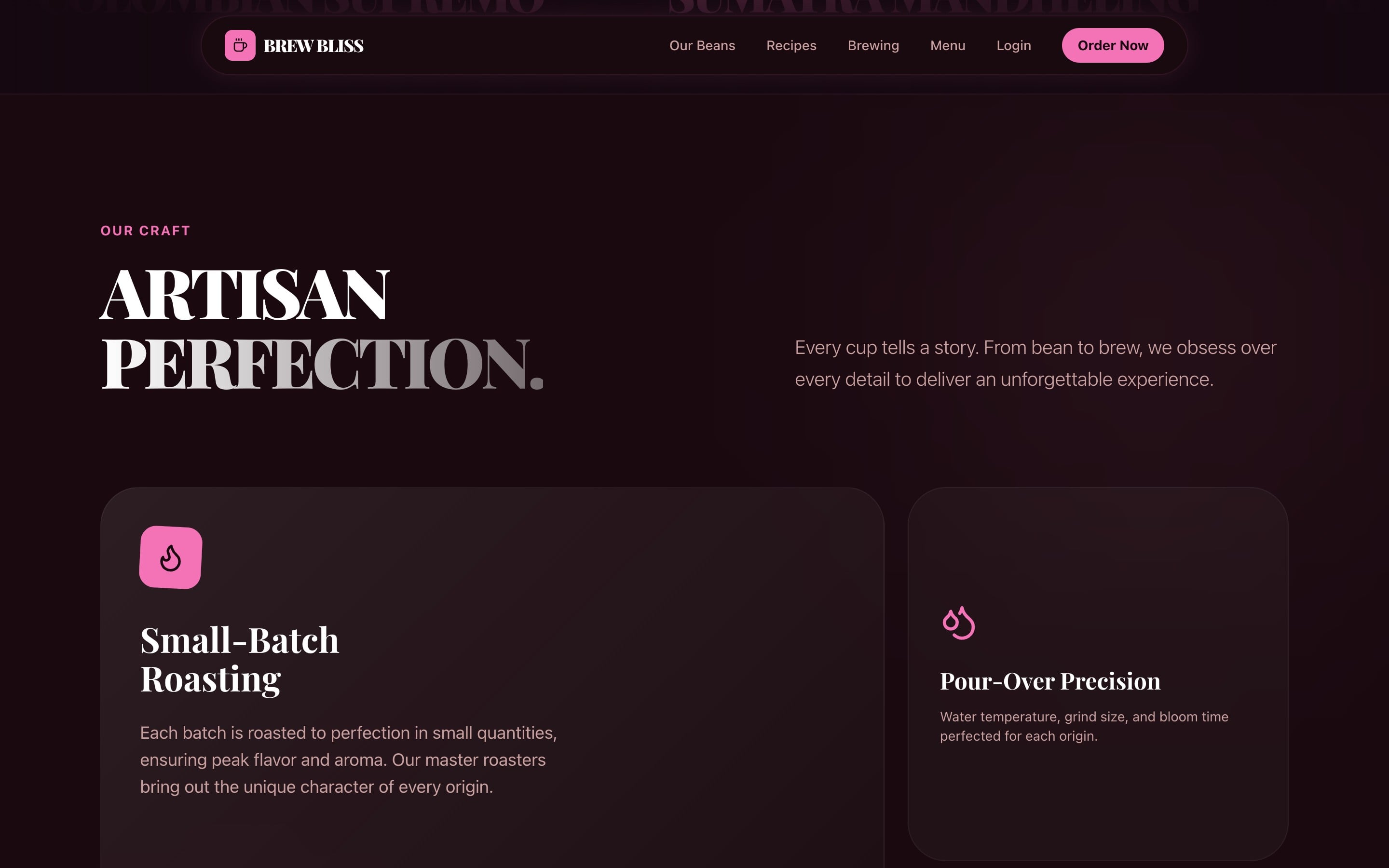 Brew Bliss section detail