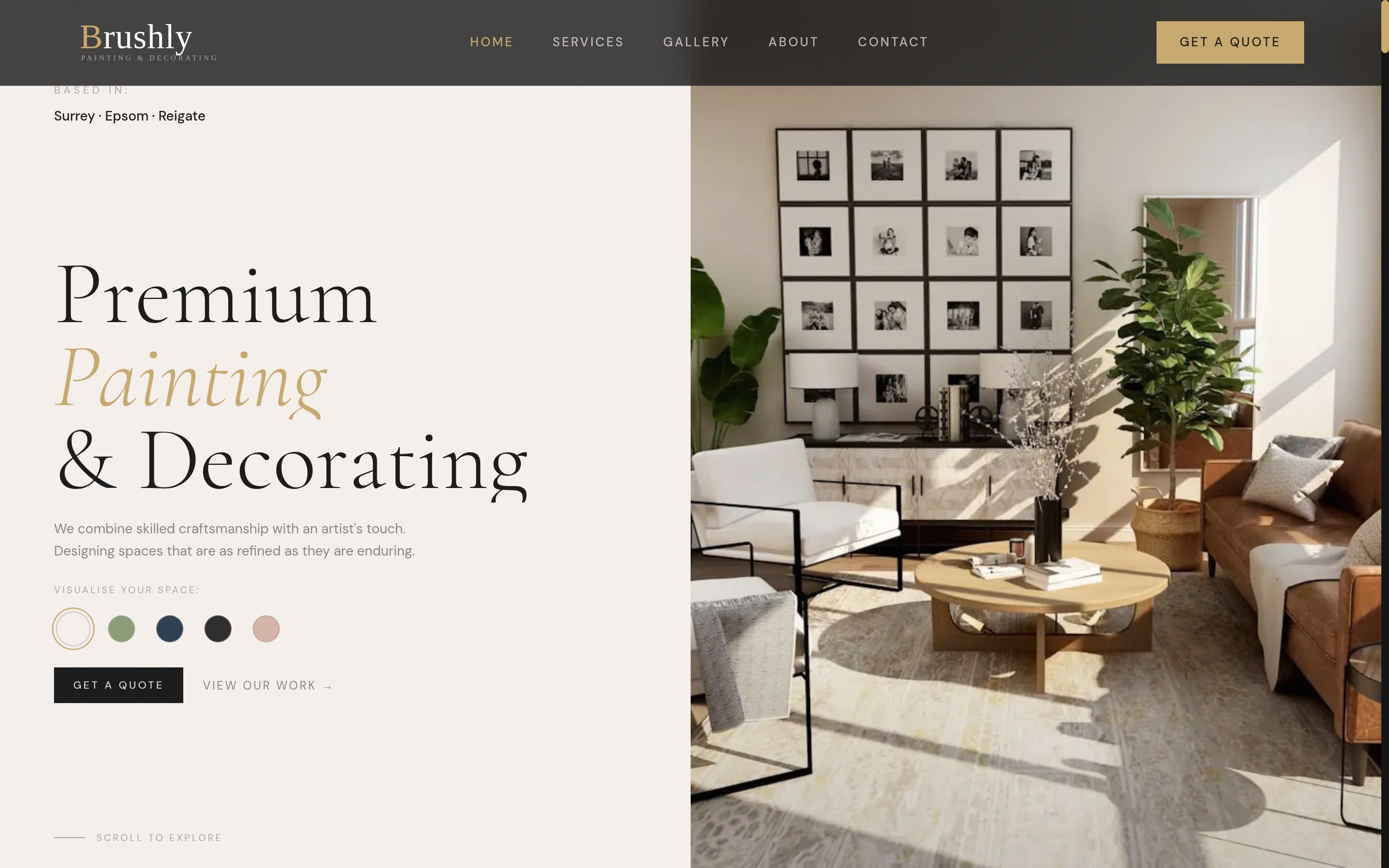Brushly homepage preview