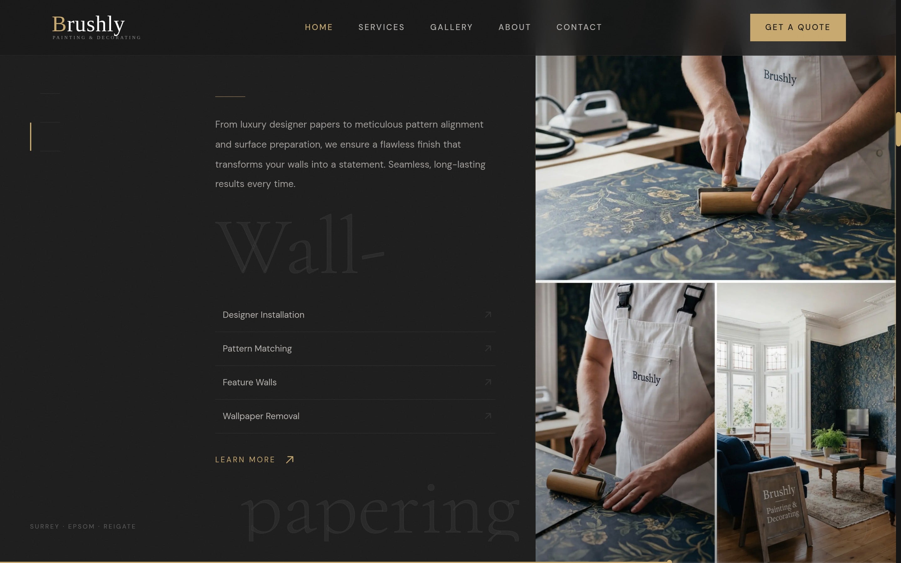 Brushly design detail