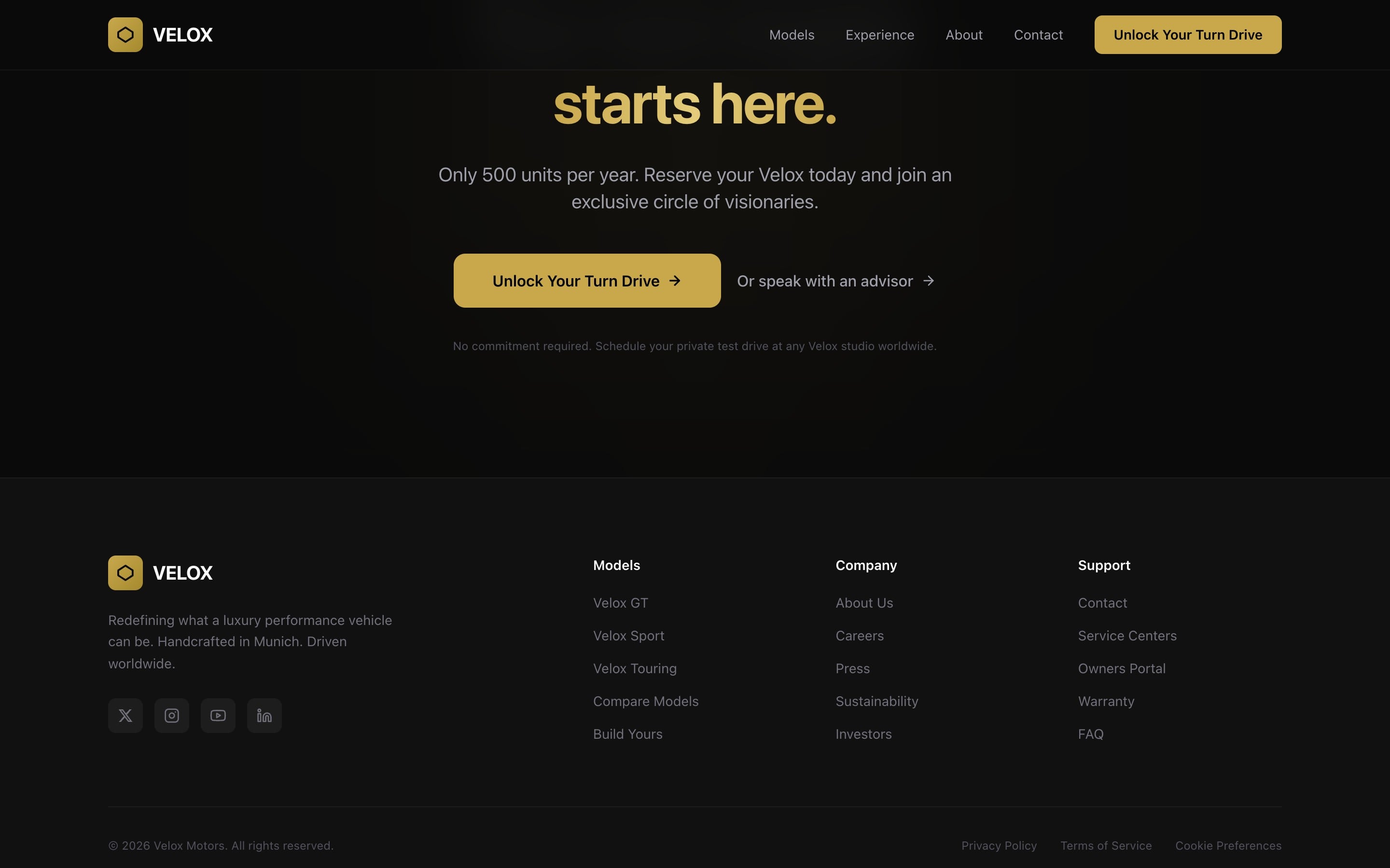 Velox Motors inner page